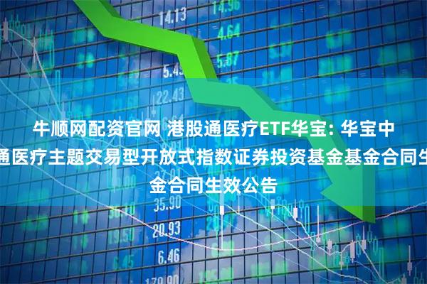 牛顺网配资官网 港股通医疗ETF华宝: 华宝中证港股通医疗主题交易型开放式指数证券投资基金基金合同生效公告